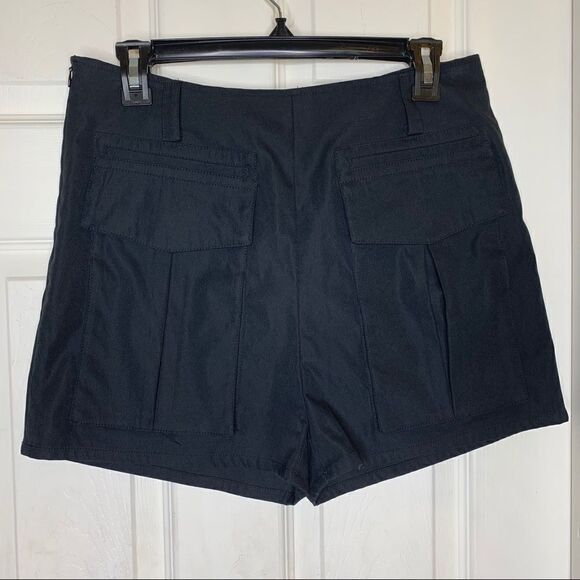 Nasty Gal Black Flap Front Pocket Shorts High Rise - Picture 1 of 8
